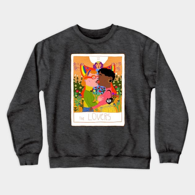 Lovers Tarot Crewneck Sweatshirt by ezrawsmith